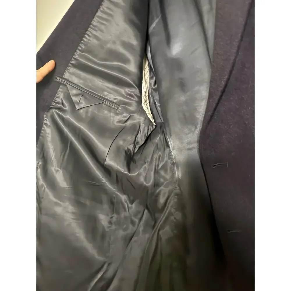 LAUREN Ralph Lauren 100% camel hair navy two button blazer size 44R